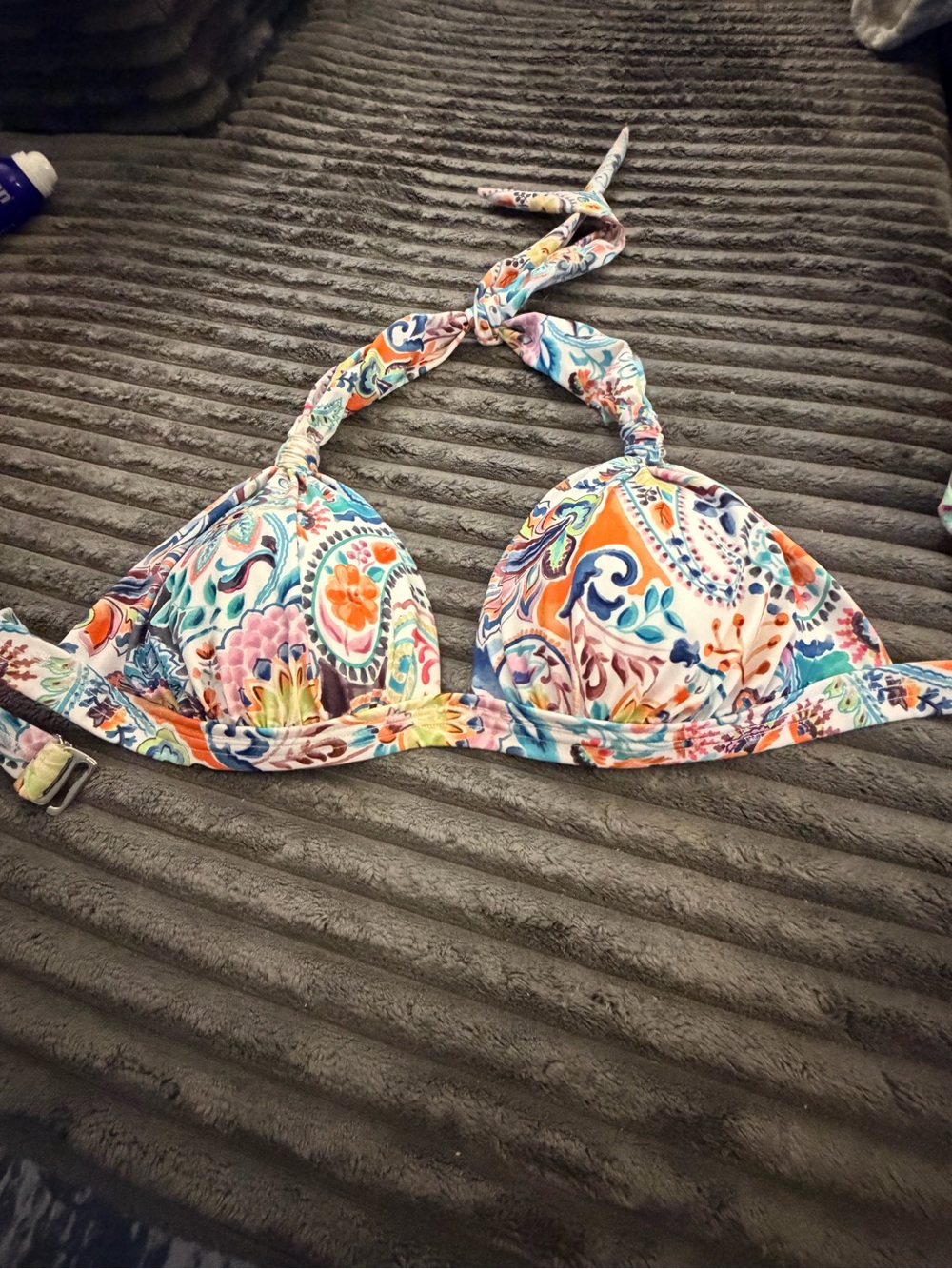 Venus Festive Floral Colorful Paisley Halter Bikini Top